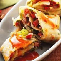 叉烧葱捲饼的做法