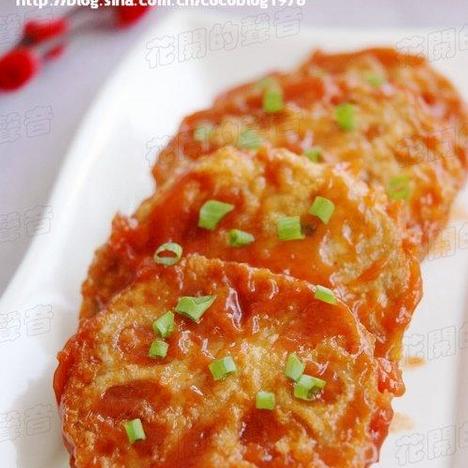 茄汁藕盒的做法