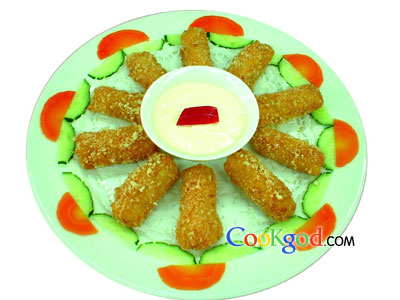 威化香菜卷的做法