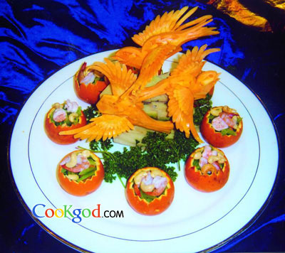 脐橙凤尾虾的做法