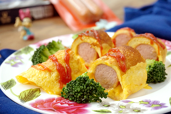 蛋卷芝士热狗肠的做法