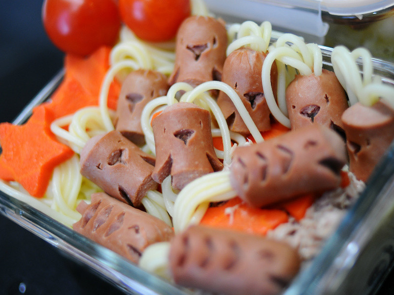 可爱鱼仔,企鹅做型便当的做法