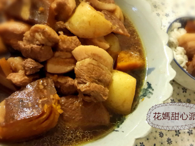 南瓜马铃薯炖肉的做法