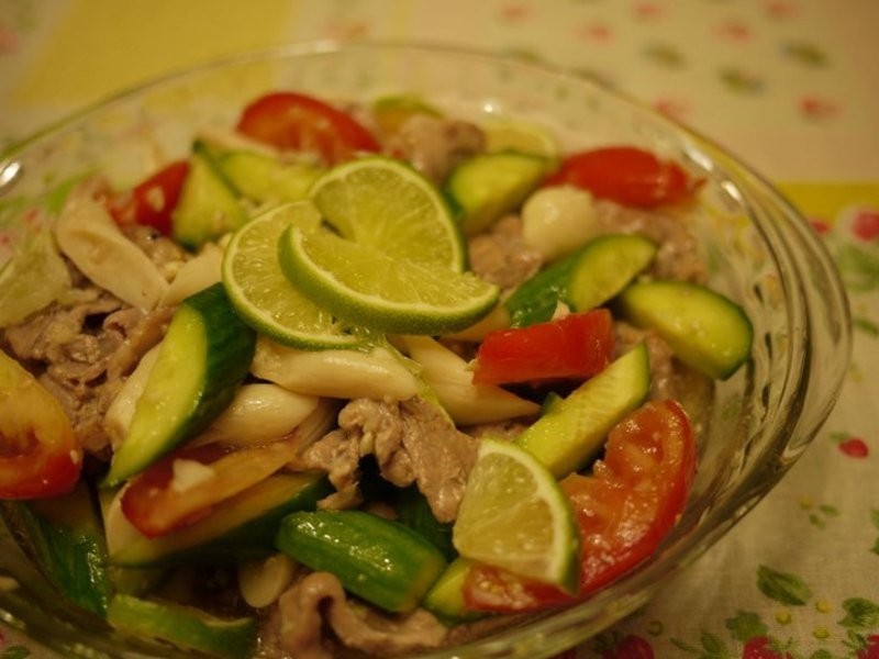 和风烤肉片沙拉的做法