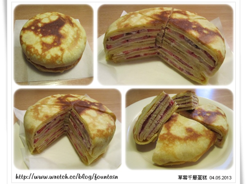 草莓千层蛋糕 (免烤)的做法