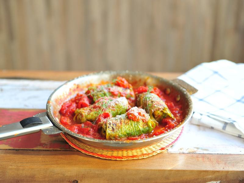 烤茄酱高丽菜卷的做法