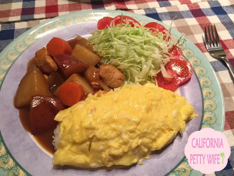 鸡肉苹果咖哩蛋包饭的做法