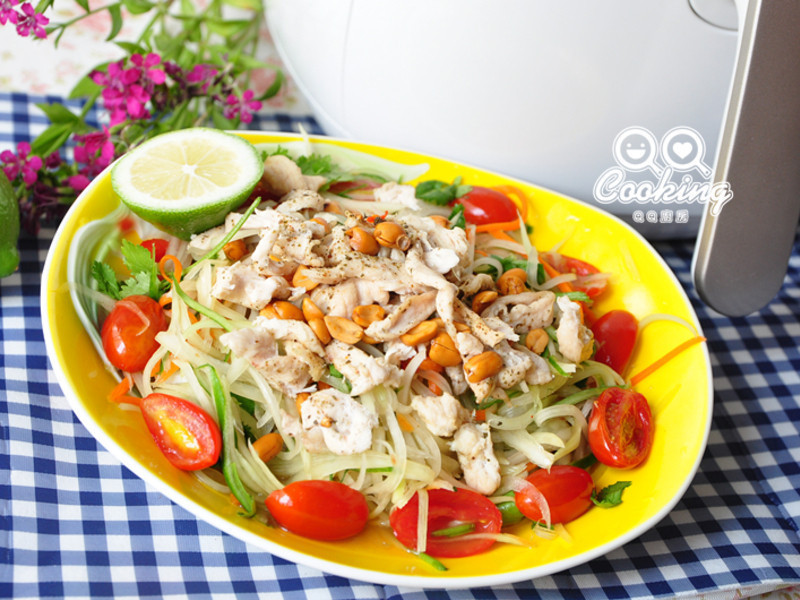 青木瓜鸡丝凉拌的做法