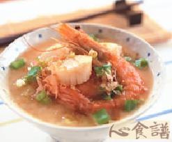 味噌虾球带子粥的做法