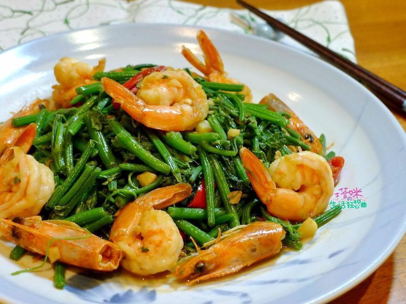 鲜虾龙须炒的做法