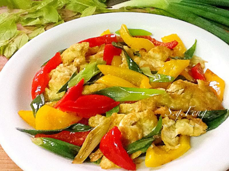 彩椒炒蛋的做法