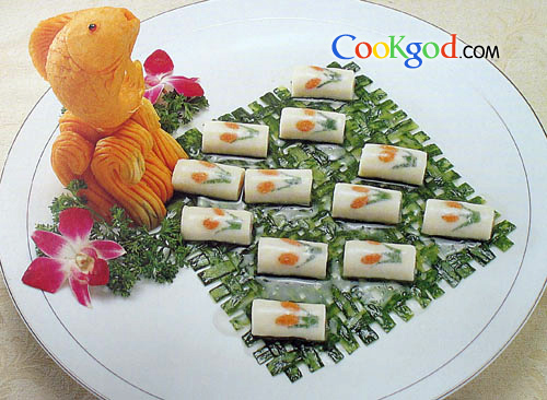 萝卜鱼蓉卷的做法