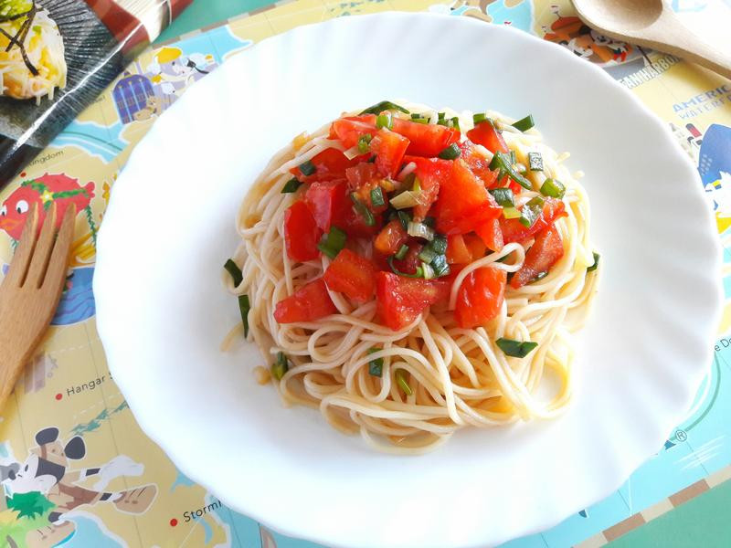 葱油蕃茄拌面的做法