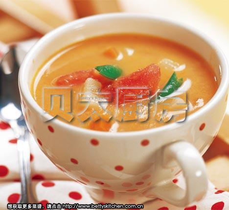 暖身浓汤:番茄蔬菜汤的做法
