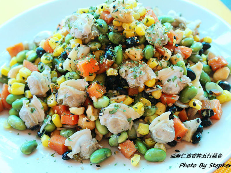 凉菜-亚麻仁油香拌五行蔬食的做法