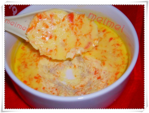 宝宝吃的香@@胡萝卜肉末蒸鸡蛋羹的做法