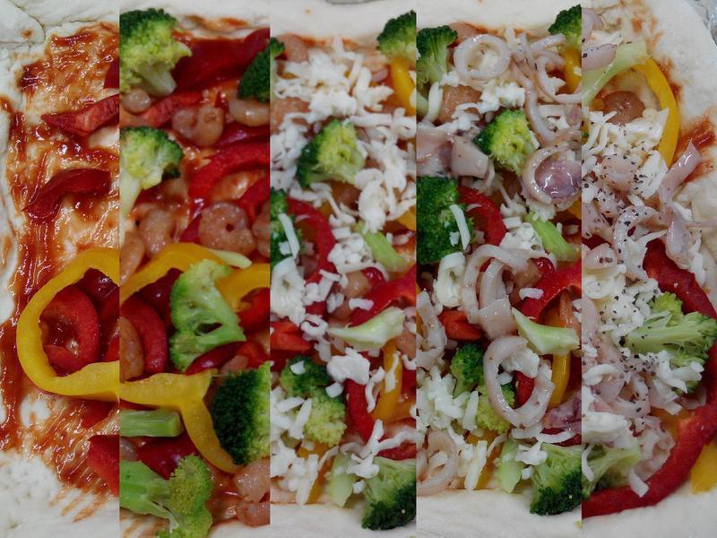 海鲜总汇PIZZA-パンの锅制面包机的做法