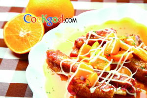 香橙蜜桃沙律骨的做法