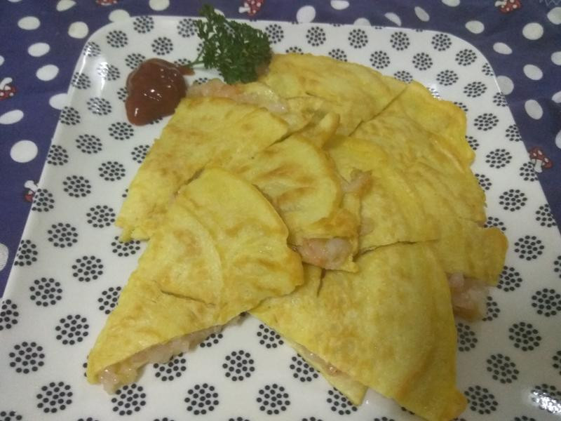 虾仁蛋煎饼的做法