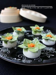 翡翠花朵蒸饺的做法