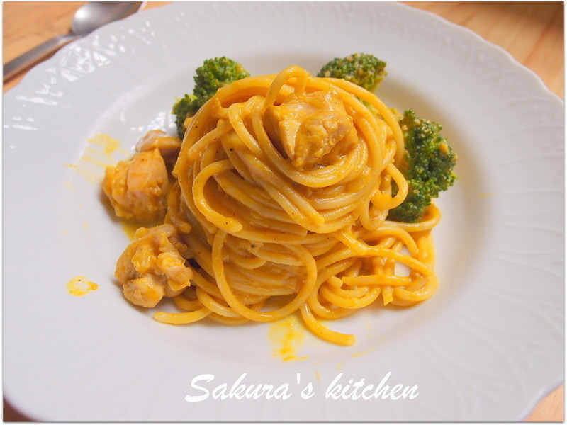 咖哩南瓜义大利面的做法