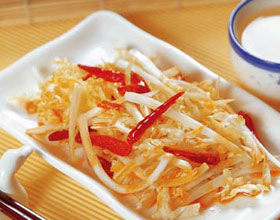 酸辣圆白菜的做法