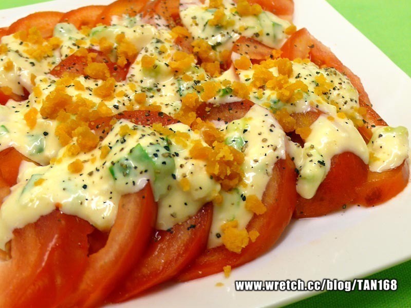 桂冠夏至凉拌 ?盐葱咸蛋沙拉酱佐番茄?~5的做法