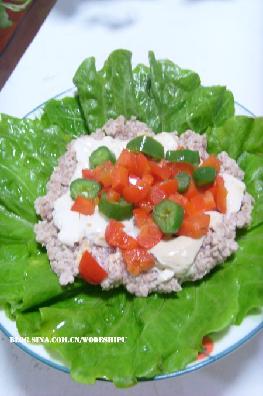 豆腐蒸肉饼的做法