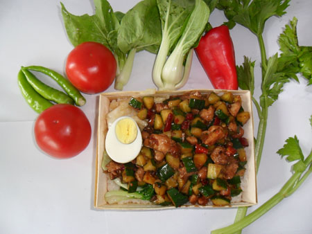 宫保鸡丁便当的做法