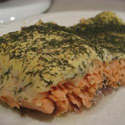 奶油莳萝烤三文鱼的做法