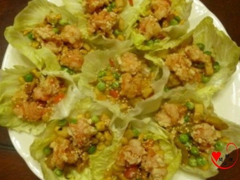 金玉满堂苹果虾(两吃)的做法