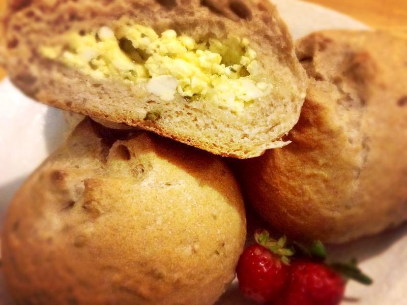 全麦老面乳酪蛋面包的做法